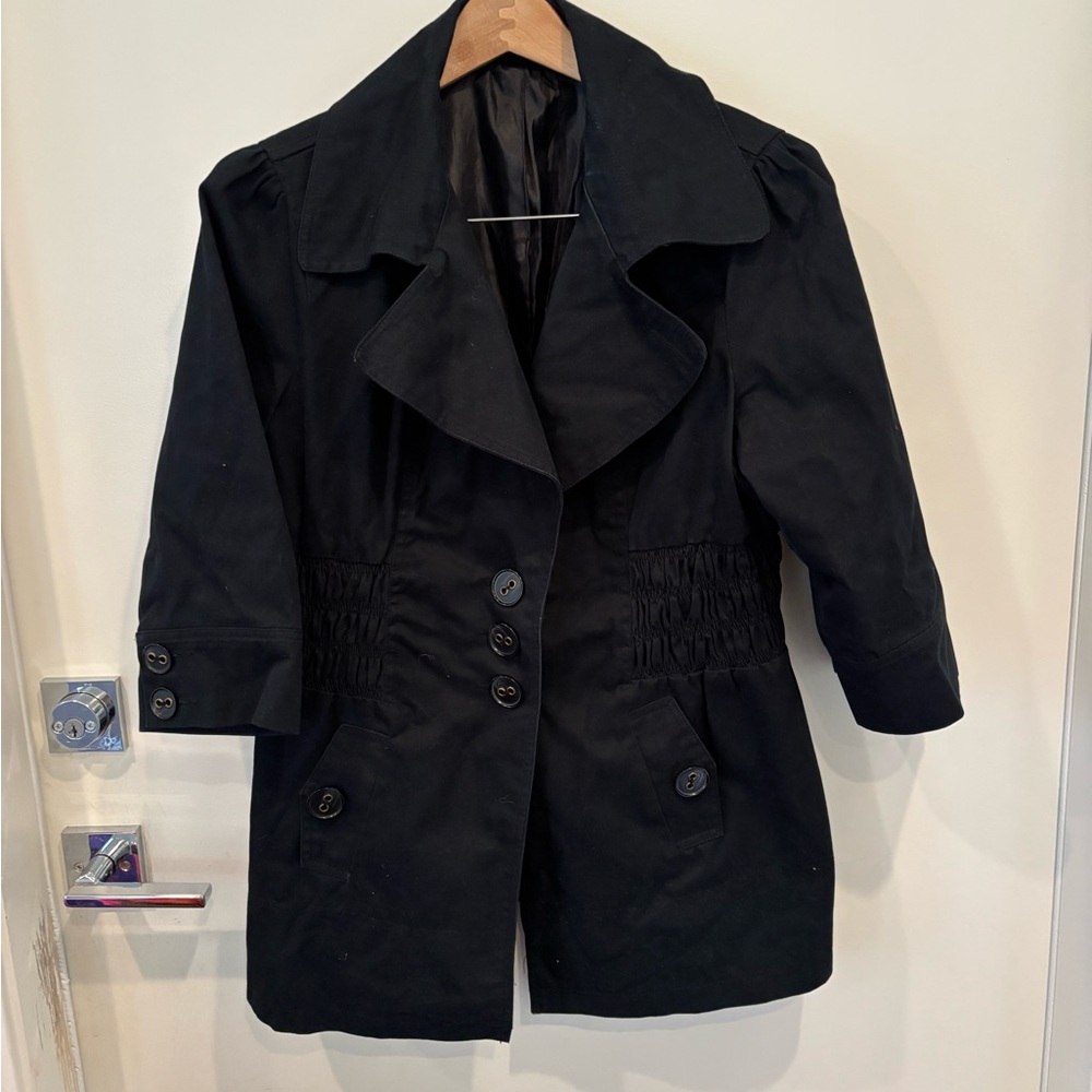 Source Unknown Black Trench Coat - image 1
